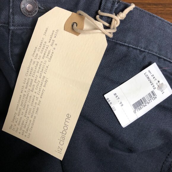 Liz Claiborne Black Jeans Womens Size 10 Slim Boot Cut Denim Pants NEW - Picture 8 of 9